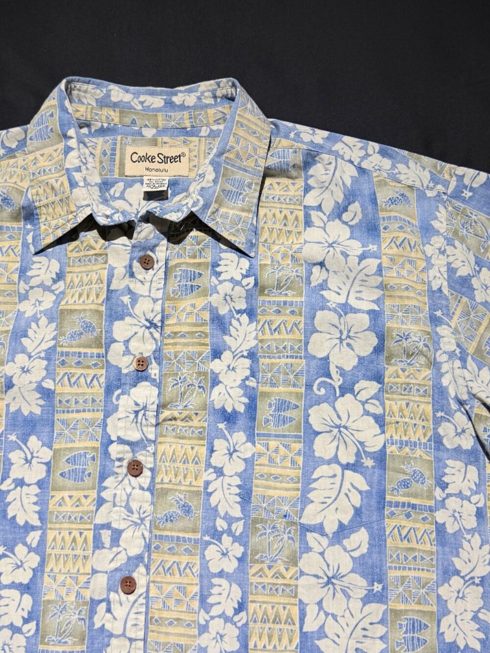 Cooke Street Honolulu Mens VINTAGE "Aloha" Hawaiian Shirt XXL Multi 100%Cotton